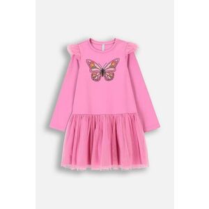 Coccodrillo rochie fete culoarea roz, mini, evazati, MYSTIC NATURE GIRL KIDS imagine