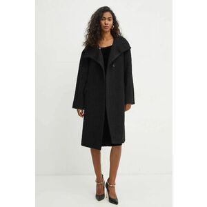 BOSS palton din lana culoarea negru, de tranzitie, oversize, 50518895 imagine