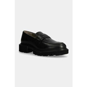 AllSaints mocasini de piele Vinni Loafer barbati, culoarea negru, M051FB imagine