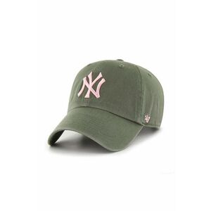 47 brand șapcă de baseball din bumbac MLB New York Yankees culoarea verde, cu imprimeu, B-NLRGW17GWS-MSA imagine