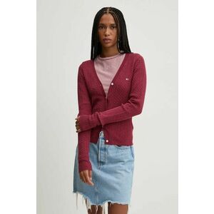 Tommy Jeans cardigan femei, culoarea bordo, light, DW0DW18682 imagine