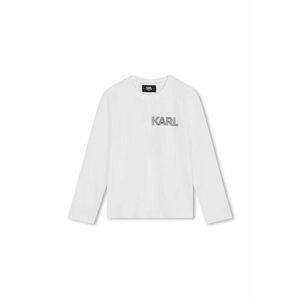 Karl Lagerfeld longsleeve din bumbac pentru copii culoarea alb, cu imprimeu, Z30243 imagine