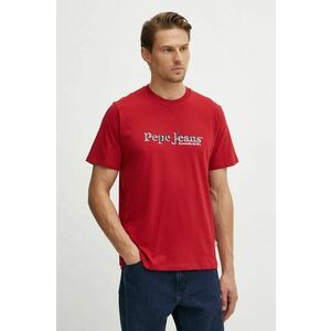 Pepe Jeans tricou SOMERS TEE barbati, culoarea rosu, cu imprimeu, PM509649 imagine