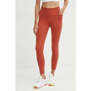 Reebok leggins de antrenament LUX Collection culoarea portocaliu, neted, 100205604 imagine