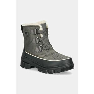 Sorel cizme de piele TORINO V WP OUTDRY femei, culoarea gri, cu platforma, izolare usoara, 2106701052 imagine