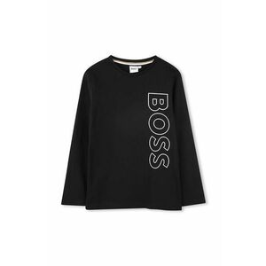 BOSS longsleeve din bumbac pentru copii culoarea negru, cu imprimeu, J51208 imagine