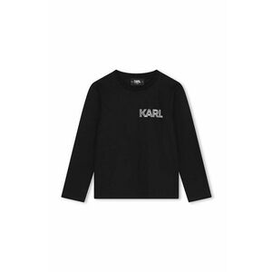 Karl Lagerfeld longsleeve din bumbac pentru copii culoarea negru, cu imprimeu, Z30243 imagine