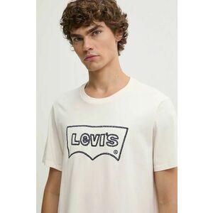 Levi's tricou barbati, culoarea bej, cu imprimeu, 22491 imagine