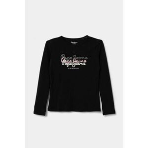 Pepe Jeans longsleeve din bumbac pentru copii TIANNE culoarea negru, PG503107 imagine