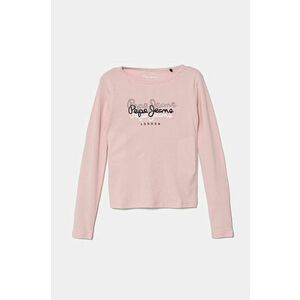 Pepe Jeans longsleeve din bumbac pentru copii TIANNE culoarea roz, PG503107 imagine