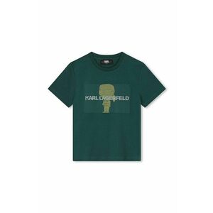 Karl Lagerfeld tricou de bumbac pentru copii culoarea verde, cu imprimeu, Z30239 imagine