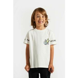 Coccodrillo tricou de bumbac pentru copii culoarea alb, modelator, WORLD OF PIXEL BOY KIDS imagine