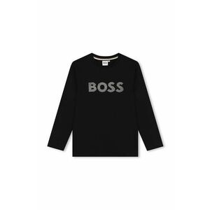 BOSS longsleeve din bumbac pentru copii culoarea negru, cu imprimeu, J51218 imagine