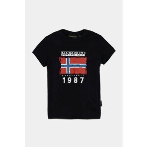 Napapijri tricou de bumbac pentru copii S-MATS culoarea albastru marin, cu imprimeu, NP0A4HYN1761 imagine