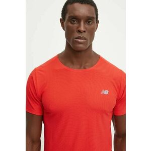 New Balance tricou de alergare Athletics Jacquard culoarea rosu, neted, MT41281NEF imagine