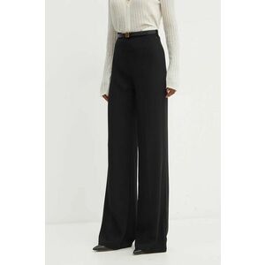 Elisabetta Franchi pantaloni femei, culoarea negru, lat, high waist, PA06147E2 imagine