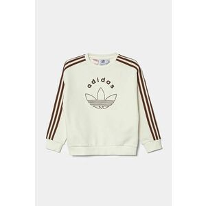 adidas Originals bluza copii CREW culoarea bej, cu imprimeu, IY9546 imagine