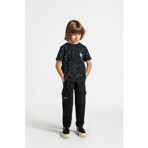 Coccodrillo pantaloni de trening pentru copii culoarea negru, neted, WORLD OF PIXEL BOY KIDS imagine