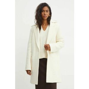 BOSS palton de lana culoarea bej, de tranzitie, oversize, 50530192 imagine