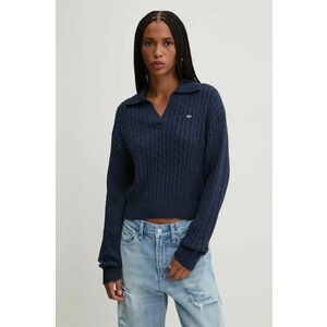 Tommy Jeans pulover de bumbac culoarea albastru marin, DW0DW18680 imagine