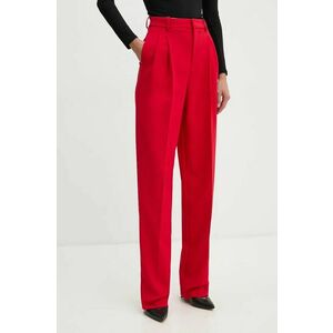 Elisabetta Franchi pantaloni femei, culoarea rosu, drept, high waist, PA05247E2 imagine