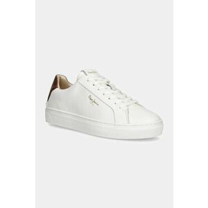 Pepe Jeans sneakers din piele PLS00030 culoarea alb, CAMDEN CURVE W imagine