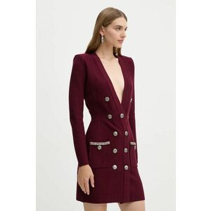 Elisabetta Franchi rochie din amestec de lana culoarea bordo, mini, mulata, AM27S47E2 imagine