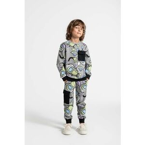 Coccodrillo pantaloni de trening pentru copii culoarea gri, modelator, WORLD OF PIXEL BOY KIDS imagine