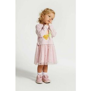 Coccodrillo rochie fete culoarea roz, mini, evazati, PASTELOVE GIRL NEWBORN imagine