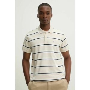 Tommy Jeans polo de bumbac culoarea bej, modelator, DM0DM19502 imagine