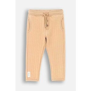 Coccodrillo pantaloni de trening pentru copii culoarea bej, neted, SMILE BOY NEWBORN imagine