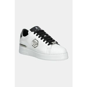 Philipp Plein sneakers din piele Nappa Lo-Top Hexagon culoarea negru, USC0676 PLE075N 02 imagine