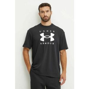 Under Armour tricou HW Branded barbati, culoarea negru, cu imprimeu, 1389146 imagine