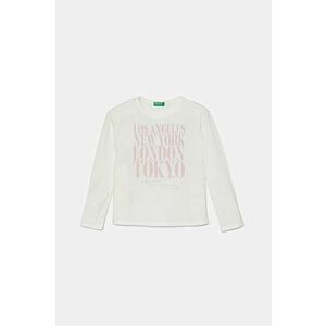 United Colors of Benetton longsleeve din bumbac pentru copii culoarea bej, 3096C10M0 imagine