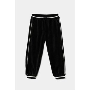 United Colors of Benetton pantaloni de trening din velur pentru copii culoarea negru, neted, 3UK0CF057 imagine