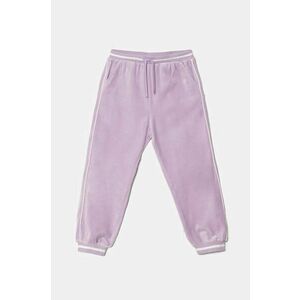 United Colors of Benetton pantaloni de trening din velur pentru copii culoarea violet, neted, 3UK0CF057 imagine