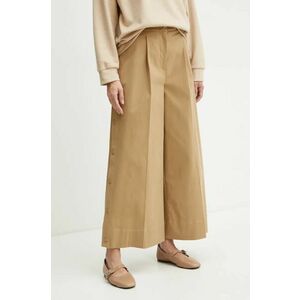 Weekend Max Mara pantaloni femei, culoarea bej, lat, high waist, 2425136102600 imagine