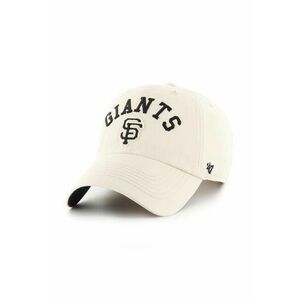 47 brand șapcă de baseball din bumbac MLB San Francisco Giants culoarea bej, cu imprimeu, B-CLBFB22GWS-Y0 imagine