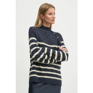 Pepe Jeans pulover din amestec de lana HELA femei, culoarea albastru marin, light, cu turtleneck, PL702234 imagine