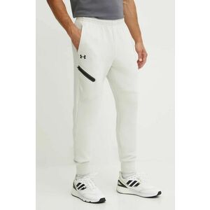 Under Armour pantaloni de trening Unstoppable Fleece culoarea bej, neted, 1389353 imagine