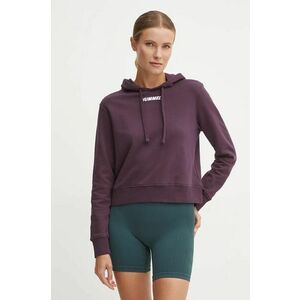 Hummel bluza femei, culoarea bordo, cu glugă, melanj, 225889 imagine