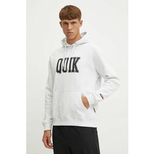 Quiksilver bluza Griffin Hoodie barbati, culoarea gri, cu glugă, cu imprimeu, AQYFT03407 imagine