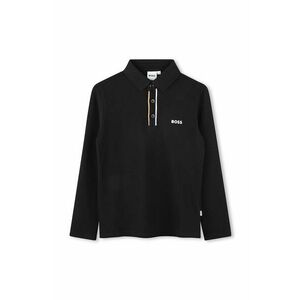 BOSS longsleeve din bumbac pentru copii culoarea negru, neted, J51175 imagine