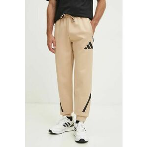 adidas pantaloni de trening ZNE culoarea bej, cu imprimeu, JE7539 imagine