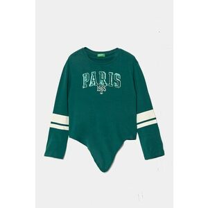 United Colors of Benetton longsleeve din bumbac pentru copii culoarea verde, 3I1XC10JD imagine