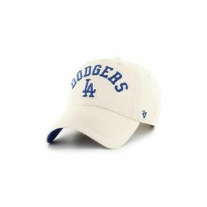 47 brand șapcă de baseball din bumbac MLB Los Angeles Dodgers culoarea bej, cu imprimeu, B-CLBFB12GWS-Y0 imagine