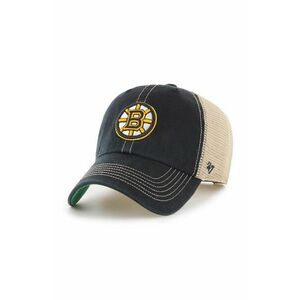 47 brand sapca NHL Boston Bruins culoarea negru, cu imprimeu, H-TRWLR01GWP-BK imagine