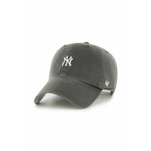 47 brand șapcă de baseball din bumbac MLB New York Yankees culoarea negru, cu imprimeu, B-BSRNR17GWS-GH imagine