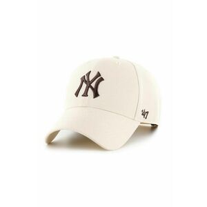 47 brand sapca MLB New York Yankees culoarea bej, cu imprimeu, B-MVPSP17WBP-NTAE imagine