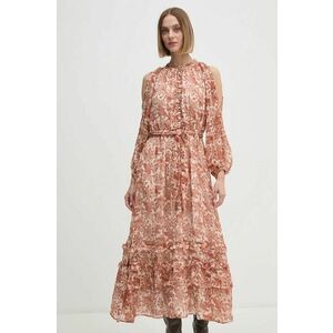 Pepe Jeans rochie RIKKY culoarea bej, midi, evazati, PL953597 imagine